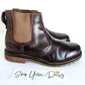 Timberland Mens Larchmont Dark Brown Leather Chelsea Boot 9706A Sz 8 -‎ Sh647.2